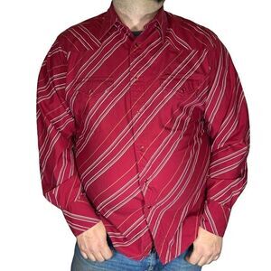 Wrangler - Vintage Red Pearl Snap Vintage Western Shirt Size XL